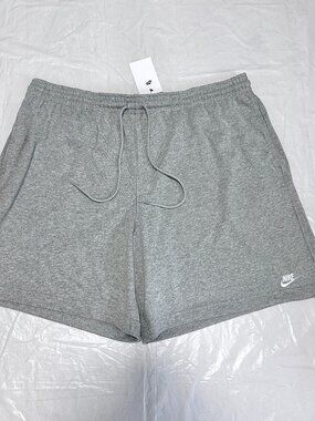 NEW Nike Men's Standard Fit Club Knit Cotton Shorts Grey Heather FQ4359-063 2XL